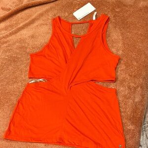 Bold Orange Cutout Tank Top